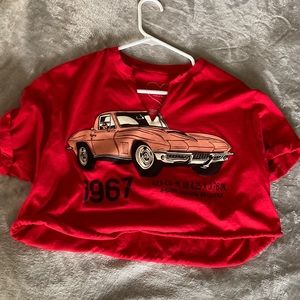 Red car crop top